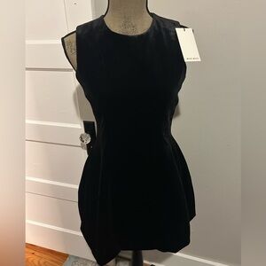 NWT Miou Muse Black Velvet Mini Fit and Flare Dress